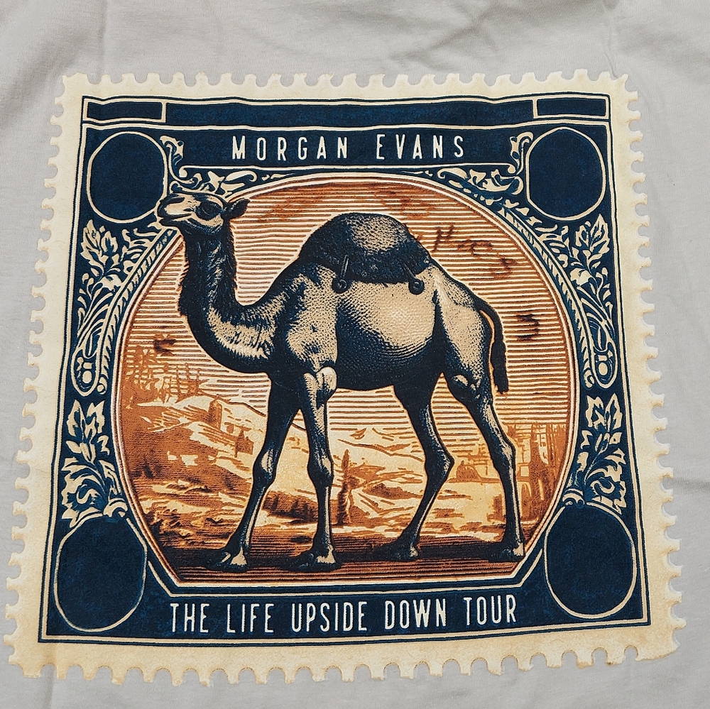 Morgan Evans The Life Upside Down Tour T Shirt Mens Size XL Joe Camel Stamp Band